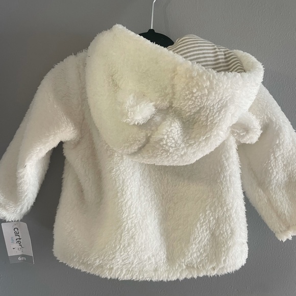Carters 6M fleece zip up bear hoodie - Picture 2 of 2